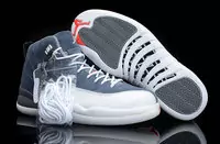 chaussure man classic jordan 12 air 2013 style exquis gris blanc